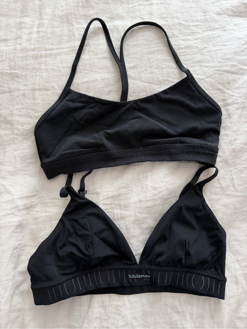 Qty 2: lululemon athletica Black Duo Light-Support Bralettes